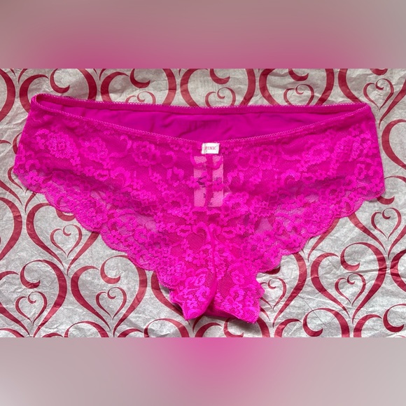 ‼️SOLD‼️NWT Vintage Victoria’s Secret PINK Cotton & Lace cheeky Panty Medium - Picture 2 of 4